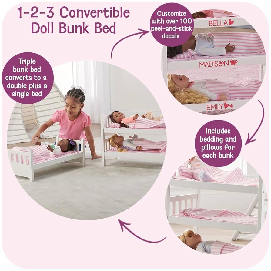 Amazon.com: Badger Basket 1-2-3 Convertible Doll Bunk Bed